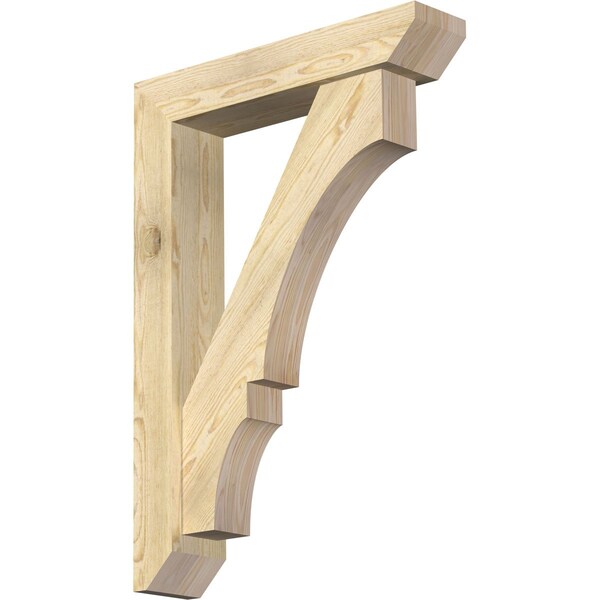 Ekena Millwork Balboa Slat Rough Sawn Bracket w/ Offset Brace, Douglas Fir, 6"W x 28"D x 40"H BKT0604X28X40BOA06RDF - main